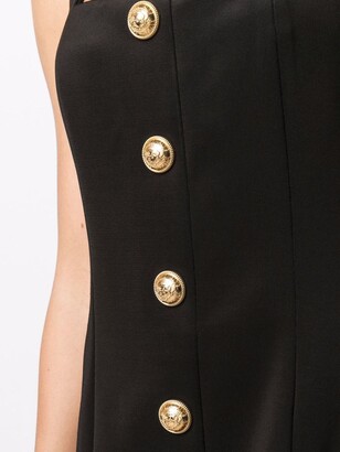 Balmain Halterneck Button-Embellished Dress