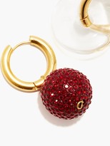 Thumbnail for your product : Timeless Pearly Mismatched 24kt Gold-plated Hoop Earrings - Red Multi
