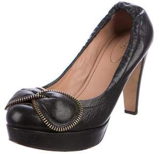 See by Chloe Leather Zip-Accented Pumps