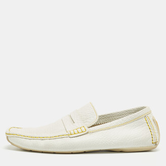 Louis Vuitton Leather Colorblock Pattern Boat Shoes - White Loafers, Shoes  - LOU782011