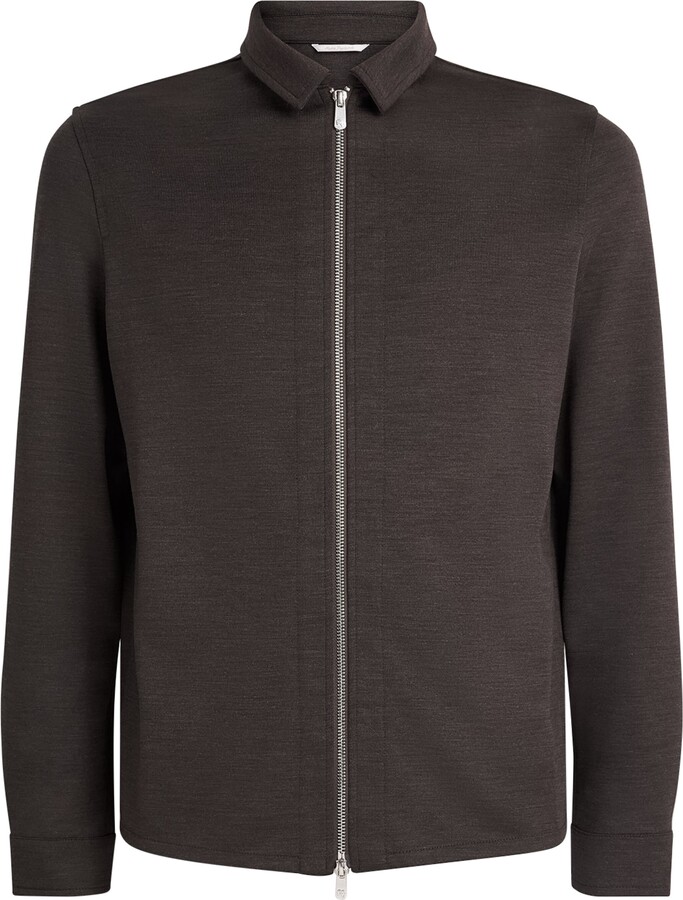 Marco Pescarolo Wool-Cashmere-Blend Zip-Up Overshirt