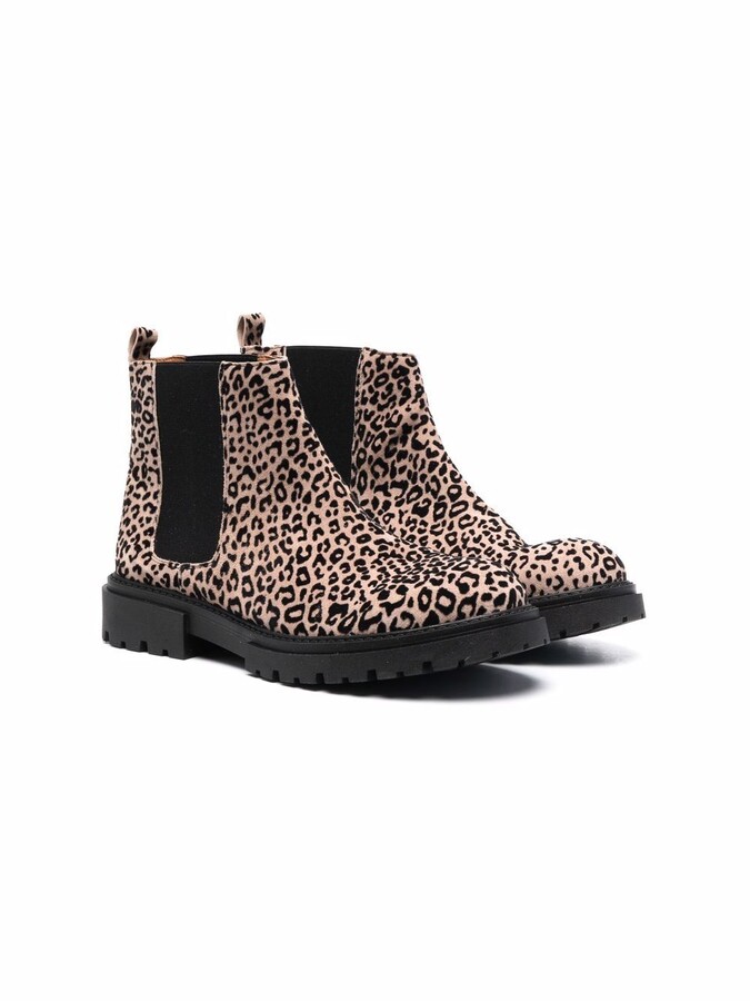 leopard print childrens boots