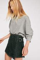 Thumbnail for your product : Understated Leather Emerald Studded Suede Mini Skirt