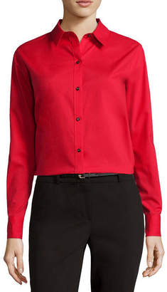 Liz Claiborne Long-Sleeve Button-Front Shirt - Tall