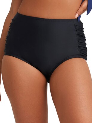 Yilisha Womens High Waisted Bikini Bottoms Black Tummy Control Swim Bottom  Ruched Bathing Suits Bottom - ShopStyle