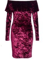 Dorothy Perkins Womens *Quiz Velvet Bodycon Dress- Berry