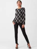 Thumbnail for your product : River Island Tassel Detail Sequin Top - Black