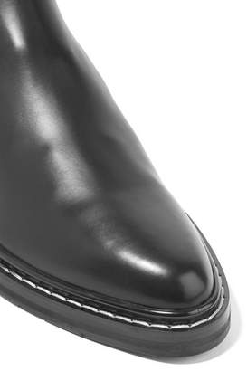 The Row Fara Ribbed Cashmere-paneled Leather Chelsea Boots - Black