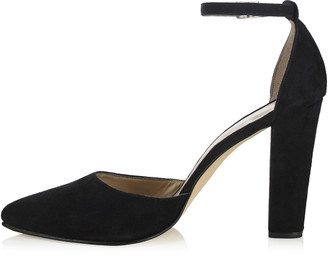 Deluxe High Ankle Strap Suede Heel