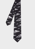 Thumbnail for your product : Men's Black 'Flying Saucers' Print Narrow Silk Tie
