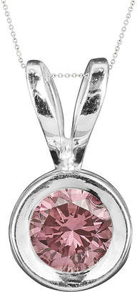 FINE JEWELRY 1/2 CT. T.W. Color-Enhanced Pink Diamond Solitaire Pendant Necklace