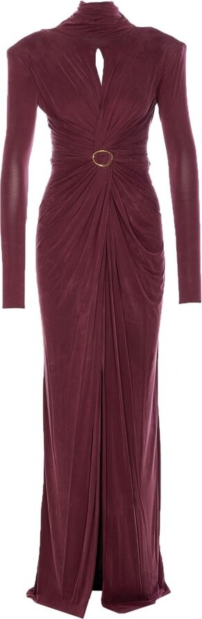 Elisabetta Franchi High-Neck Cut-Out Detailed Dress