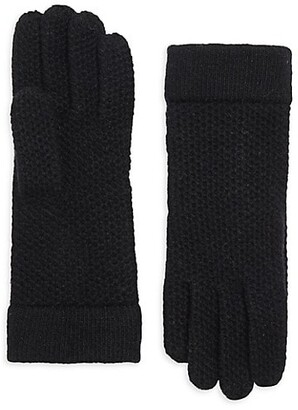 Portolano Honeycomb Knit Cashmere Gloves