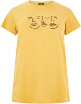 Thumbnail for your product : New Look Curves Sketch Face T-Shirt