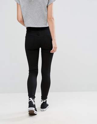 New Look Petite high waist skinny jean in black