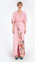 Thumbnail for your product : Costarellos Zinnia Wrap-Effect Floral-AppliquÃ©d Maxi Dress