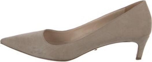 Prada Suede Pumps Neutrals Pointed-Toes Designer