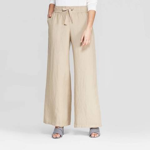 A New Day Women's Regular Fit High-Rise Wide Leg Linen Pants - A New Day -  ShopStyle