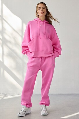 pink nike oversized hoodie