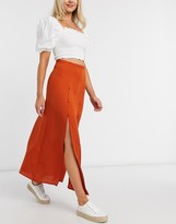 rust colored maxi skirt