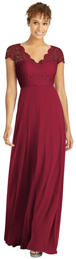 red chiffon dress plus size