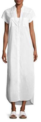 Onia Kim Button-Front Coverup Maxi Dress, White