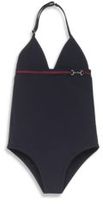 Thumbnail for your product : Gucci Little Girl's One-Piece Signature Web & Horsebit Swimsuit