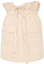 Thumbnail for your product : PrettyLittleThing Camel Faux Suede Paperbag Waist Mini Skirt