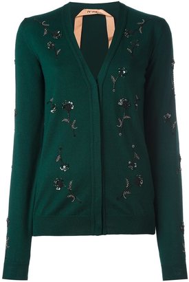 No.21 embellished cardigan - women - Polyester/PVC/Virgin Wool - 40