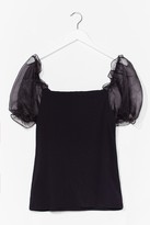 Thumbnail for your product : Nasty Gal Womens Catch a Preview Plus Organza Sleeve Top - Black - 16