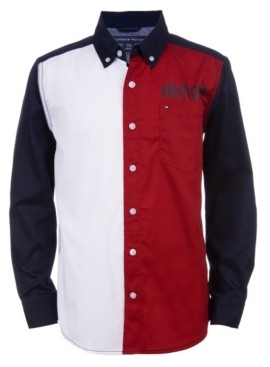 Tommy Hilfiger Little Boys Jude Long Sleeve Color-block Shirt - ShopStyle