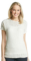 Thumbnail for your product : Amy Byer Short Dolman Sleeve Sweater With Lace Shoulder Detail
