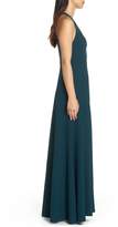 Thumbnail for your product : Jenny Yoo Margot V-Neck Knit Crepe Gown