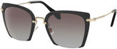 Thumbnail for your product : Miu Miu Square Gradient Cutoff Sunglasses, Beige