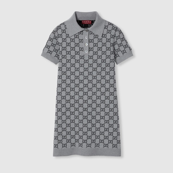Gucci GG wool jacquard polo dress