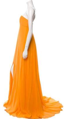 Prabal Gurung Strapless Silk Evening Dress