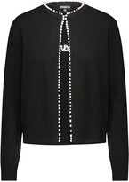Thumbnail for your product : Minnie Rose Cashmere Pearl Trim Darling Cardigan - Black