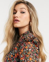 Thumbnail for your product : Topshop mini dress with pintuck detail in ditsy floral