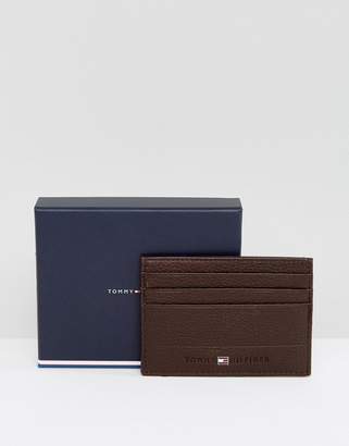 Tommy Hilfiger Leather Card Holder In Brown