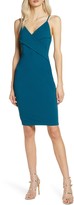 lulus surplice spaghetti strap cocktail sheath