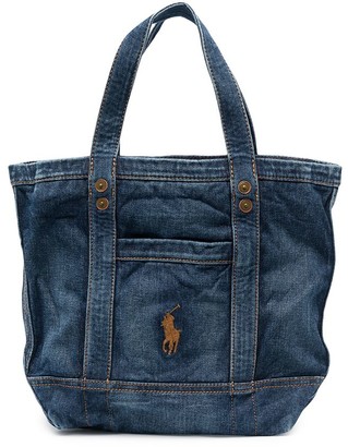 Polo Ralph Lauren Logo-Embroidered Denim Tote Bag - ShopStyle