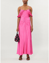 Thumbnail for your product : Self-Portrait Off-the-shoulder satin-crepe midi dress