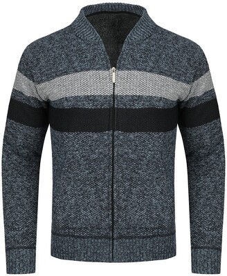 mens knitted fleece lined cardigan