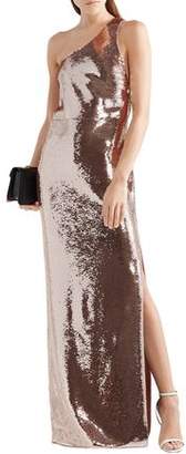 Tom Ford One-shoulder Sequined Stretch-mesh Gown