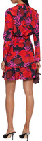 Thumbnail for your product : Veronica Beard Lorina wrap-effect floral-print stretch-silk crepe de chine mini dress
