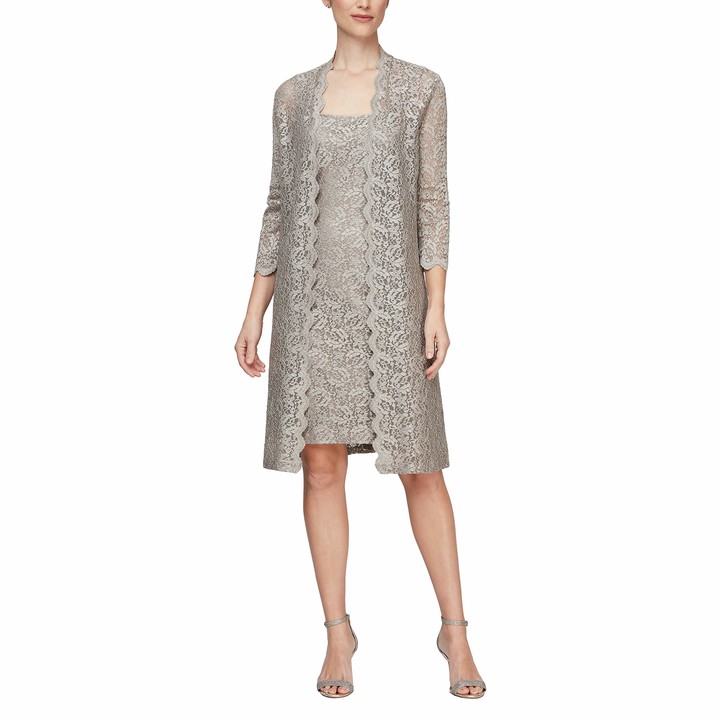 lace dress with long jacket