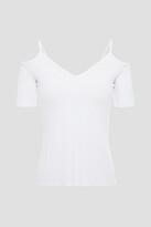 Thumbnail for your product : Lanston Cold-shoulder Ribbed Micro Modal-blend Jersey Top
