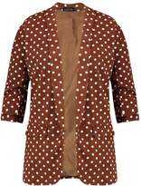 Thumbnail for your product : boohoo Plus Polka Dot Rouched Sleeve Fitted Blazer