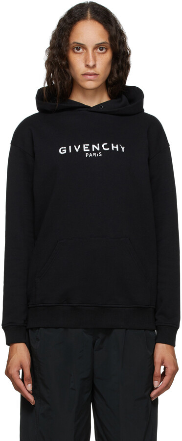 Givenchy Black 'Paris' Logo Hoodie - ShopStyle