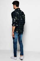 Thumbnail for your product : boohoo Blue Wash Stretch Skinny Biker Jeans